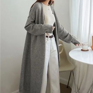 Long open cardigan